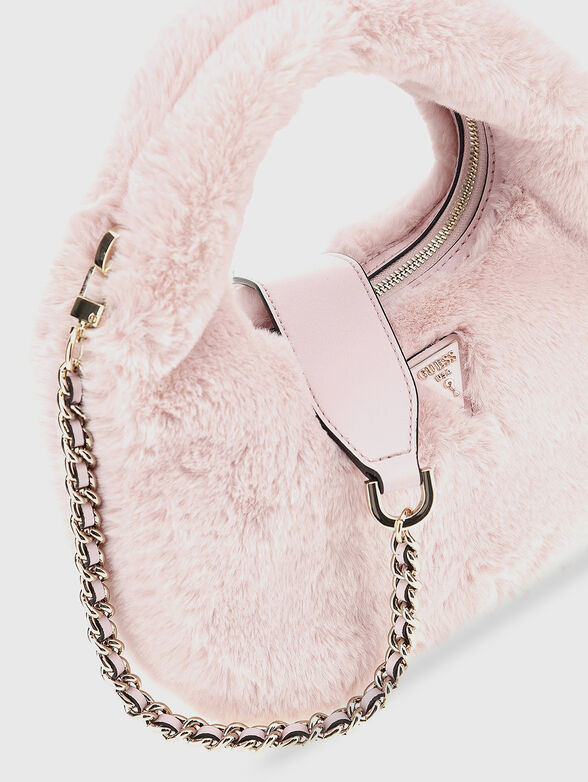 KATINE small pink bag with eco fur - 3