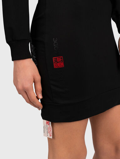Black dress with logo details - 4