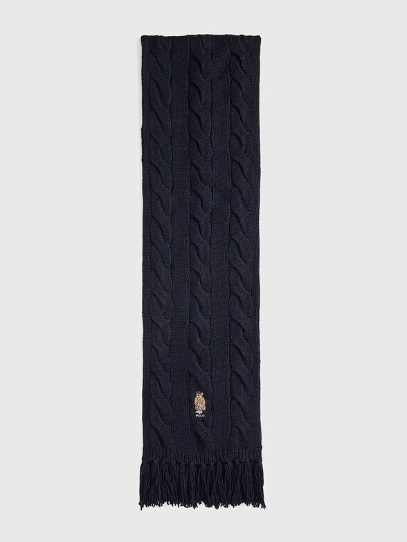 Knitted wool scarf with Polo Bear logo - 2