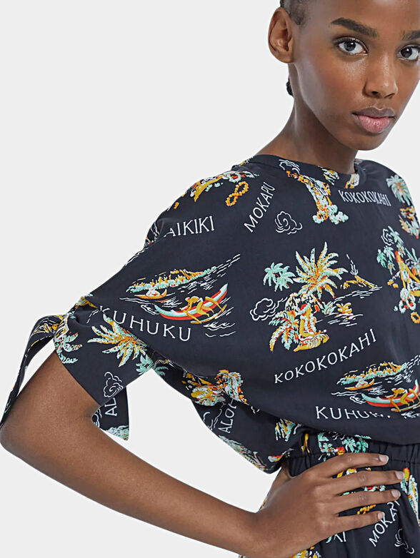 Black dress with colorful print - 4