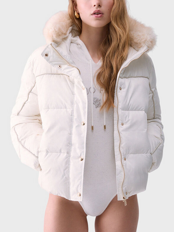 Down jacket with a quilted look - 1