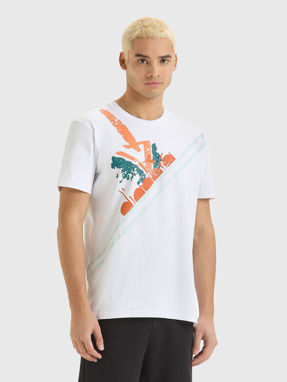 White T-shirt with contrasting print - 1