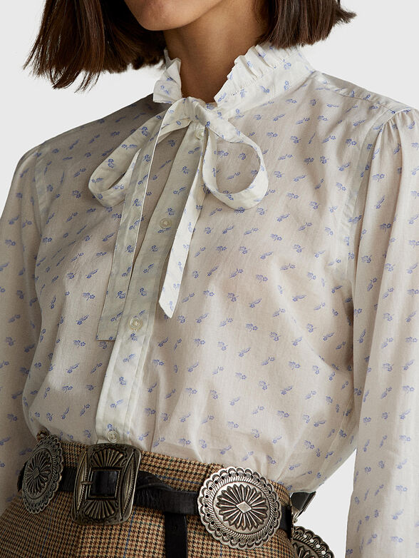 Shirt with blue floral print - 3