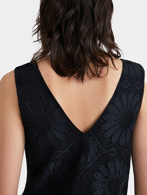 Black lace mini dress - 5