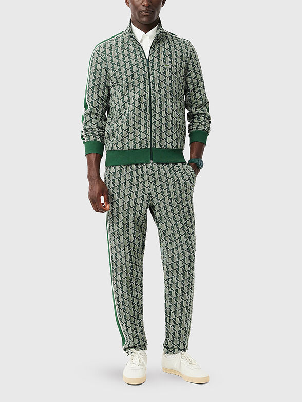 Brown sports trouser with monogram print - 5