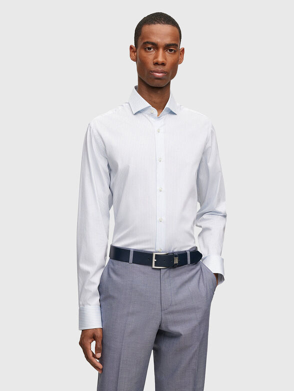 Shirt in striped cotton - 1