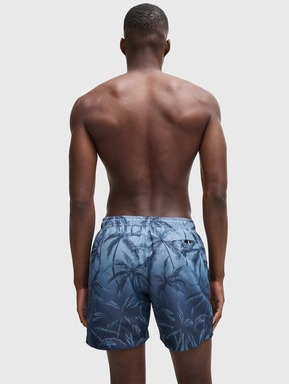 Beach shorts in blue color with print  - 2