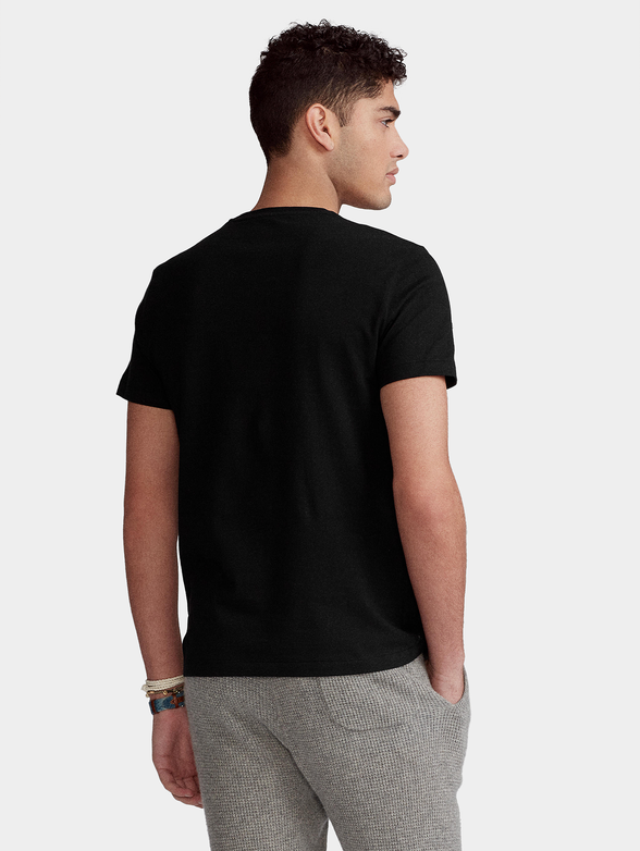 Black t-shirt with logo embroidery - 3