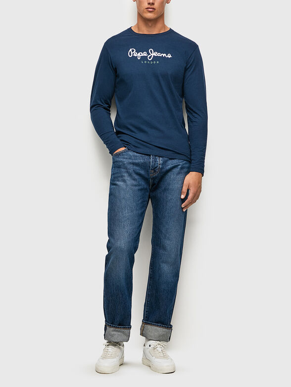 EGGO black blouse with long sleeves and logo print - 2