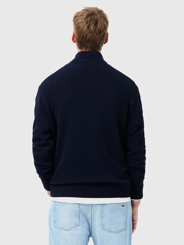 Black sweater with accent zip - 3