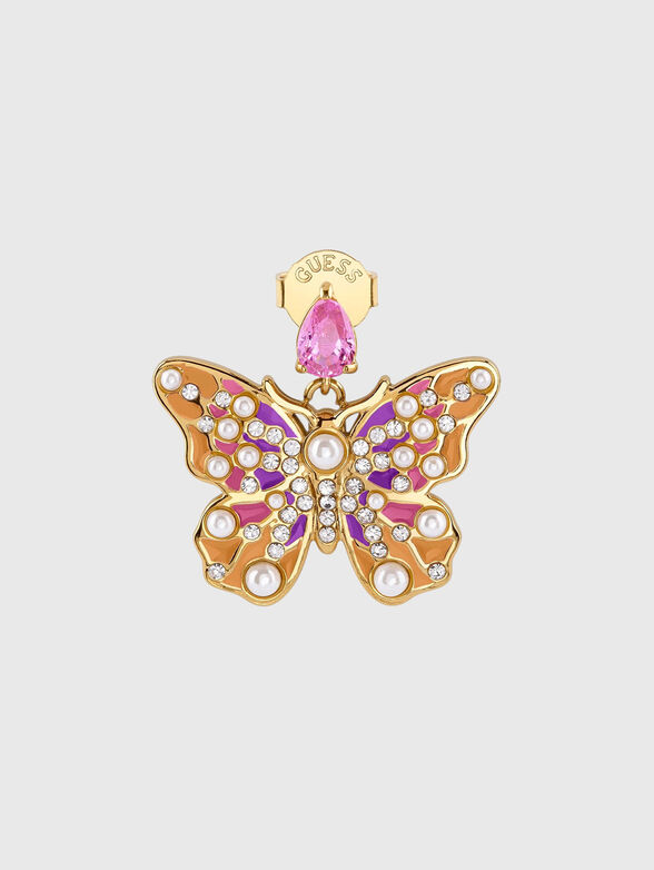 Earrings with rhinestones and pearls - 3