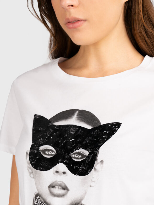 CAT MASK print T-shirt - 4