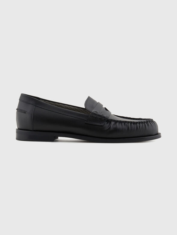 Black leather loafers - 1