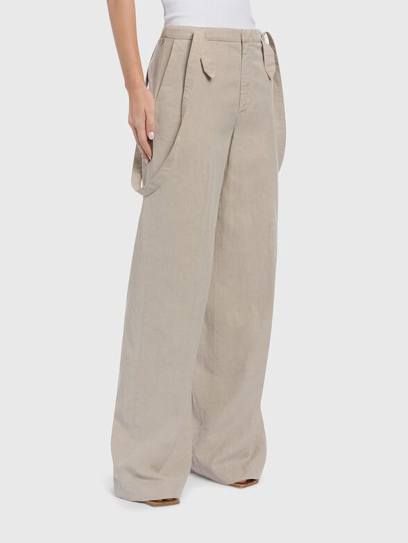 TECLA wide leg trousers in linen and lyocell - 1