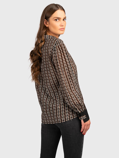 Silk shirt with monogram print  - 3