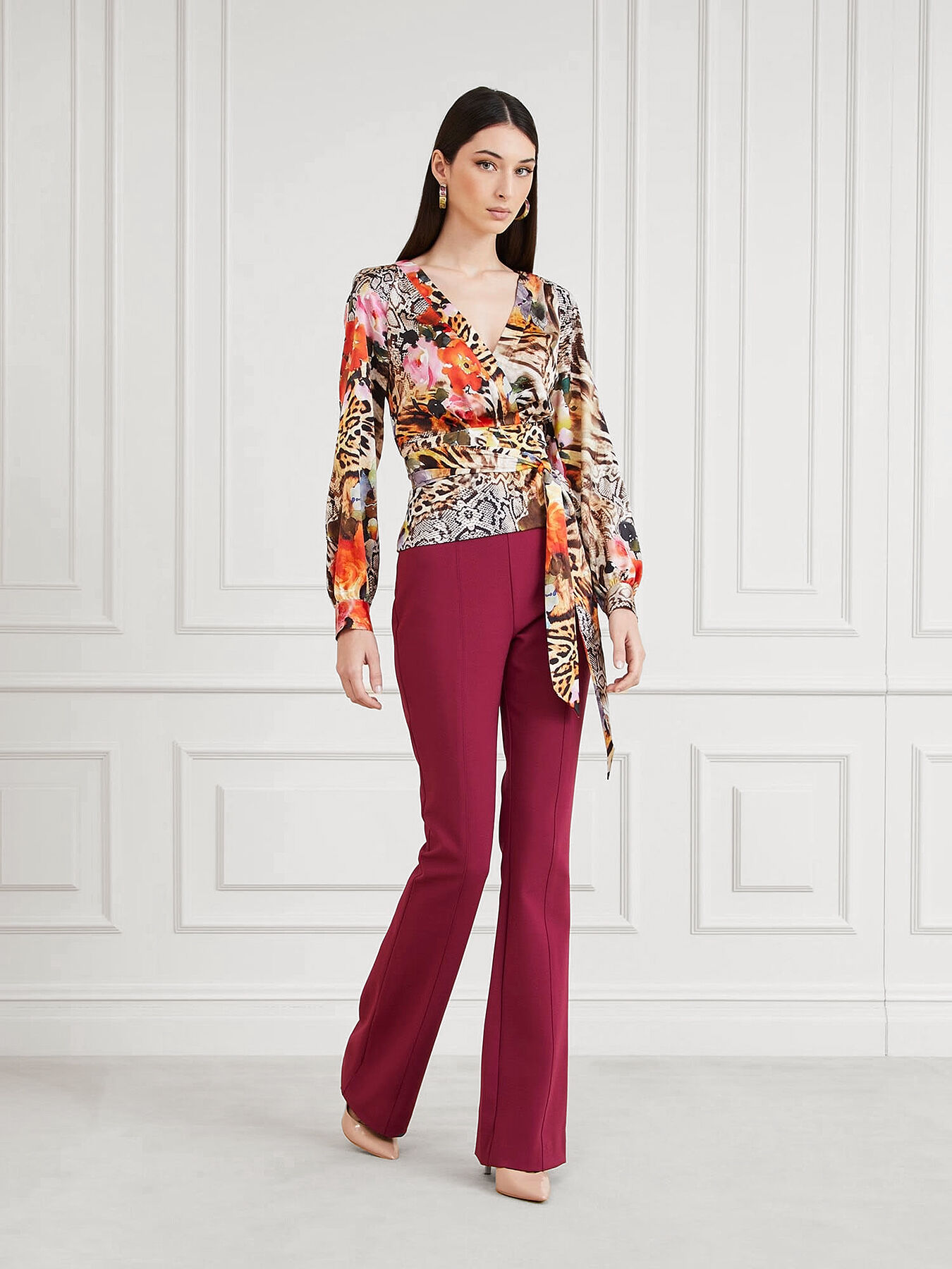 Wild flower V-neck blouse brand Marciano — Globalbrandsstore