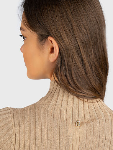 Polo neck sweater with lurex threads - 5