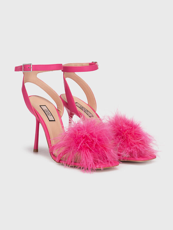 CAMELIA 08 black leather sandals heel - 2