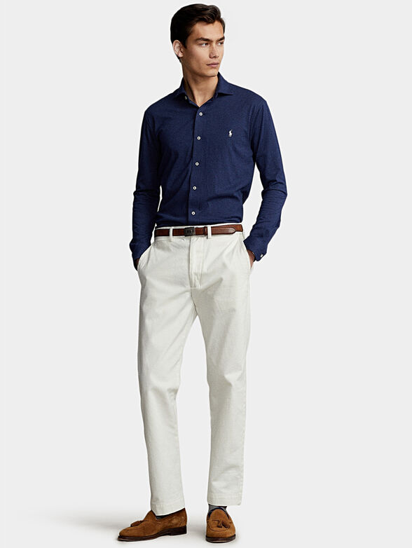 Cotton shirt in dark blue color - 2