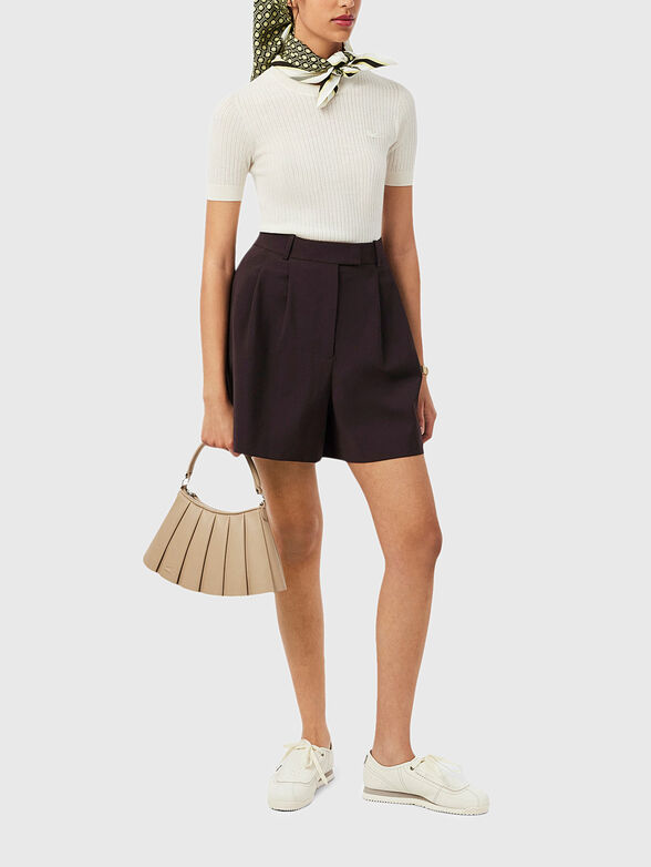 Oversized wool-blend bermuda shorts - 6