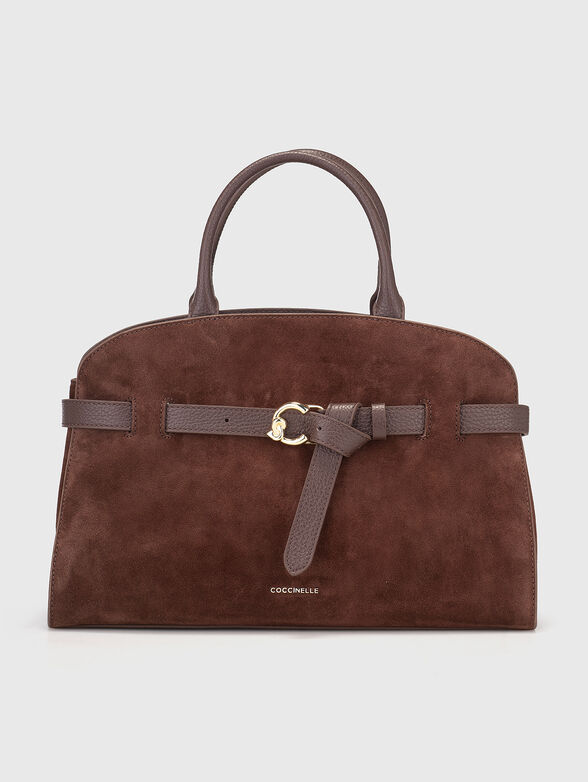 Big suede bag with leather details - 1