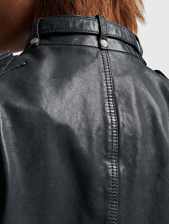 Leather biker jacket  - 3
