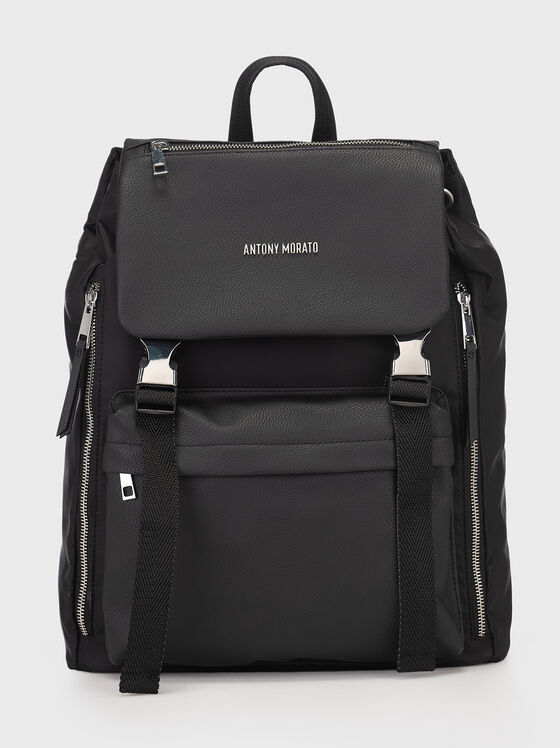 Logo detail black backpack  - 1