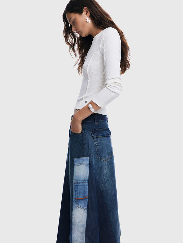 Denim midi skirt - 4