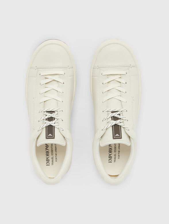 Dark blue leather sneakers - 6