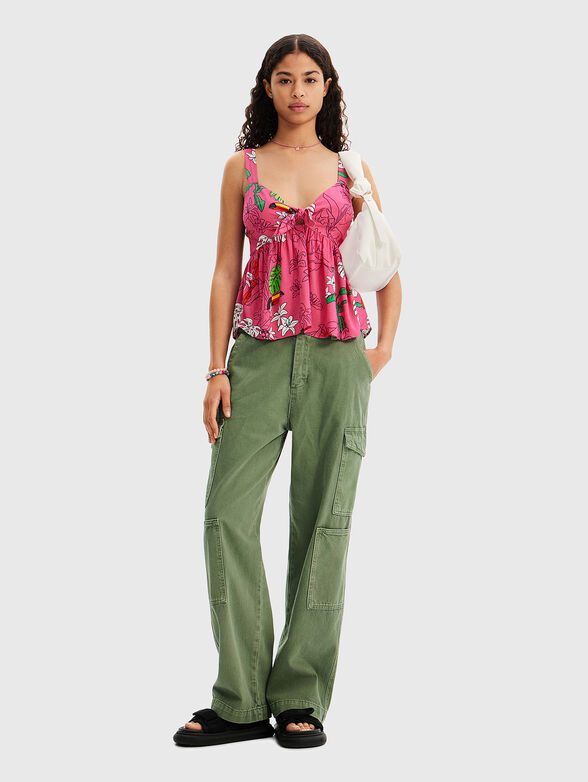 Top with a tropical print in a viscose blend - 2