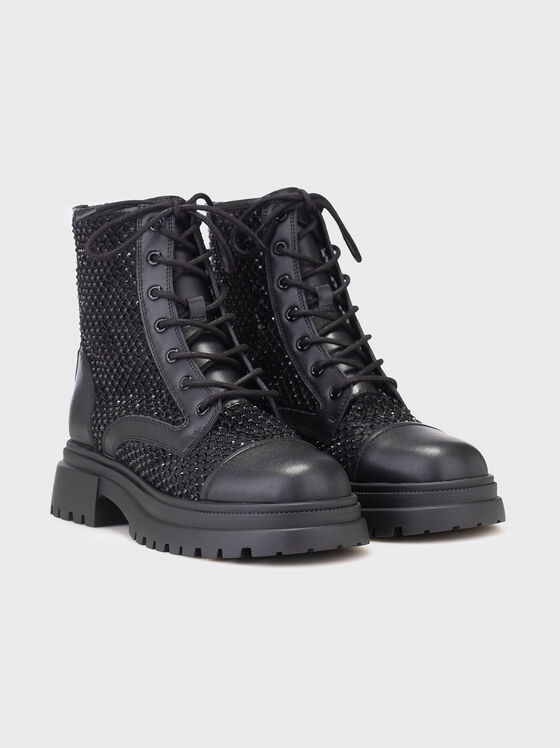 Leather boots with rhinestones - 2