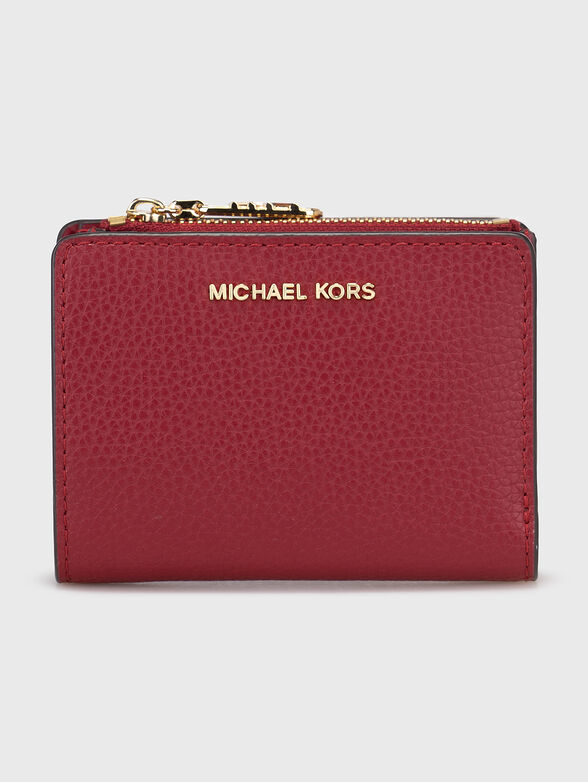 Wallet with logo detail in beige - 1