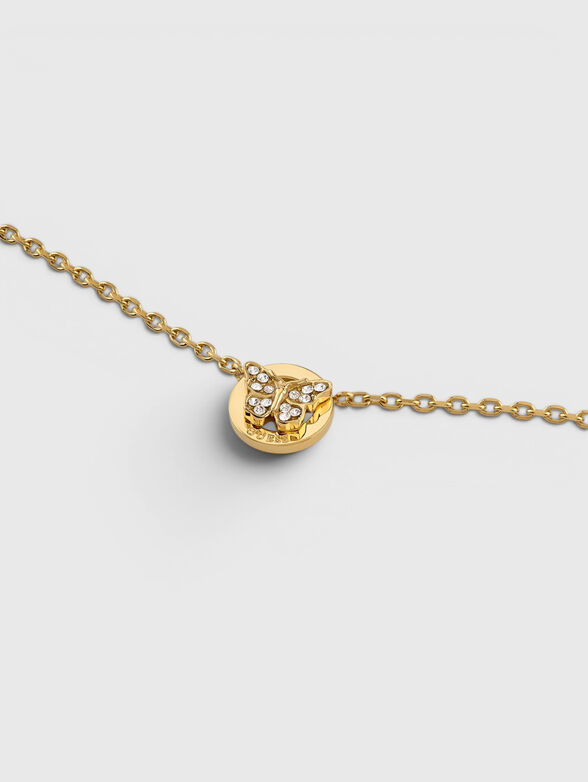 Gold necklace with rhinestones - 3