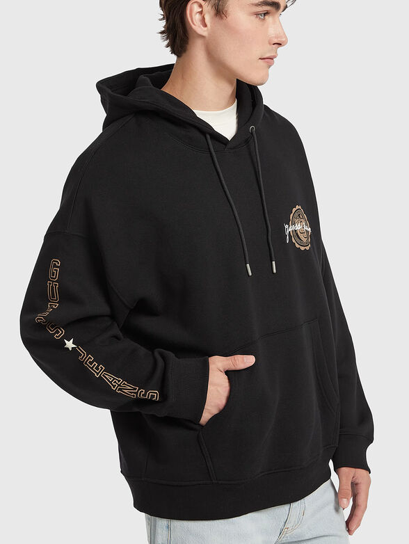 Cotton sweatshirt with hood and logo detail - 4