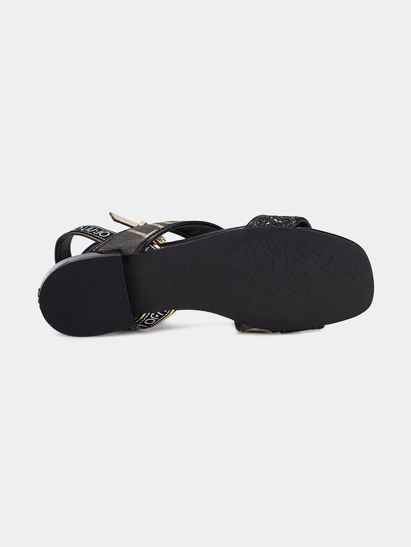 ASTRA Black sandals with glitter details - 6