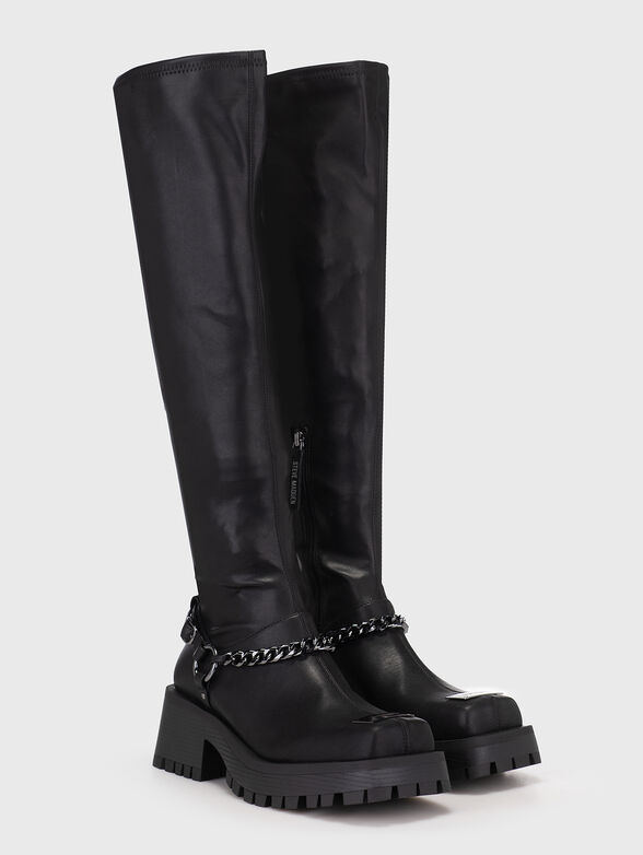 Eco leather boots with metal accent - 3