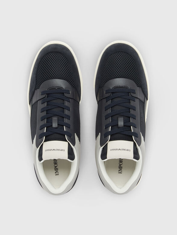 Dark blue sneakers with mesh details - 6
