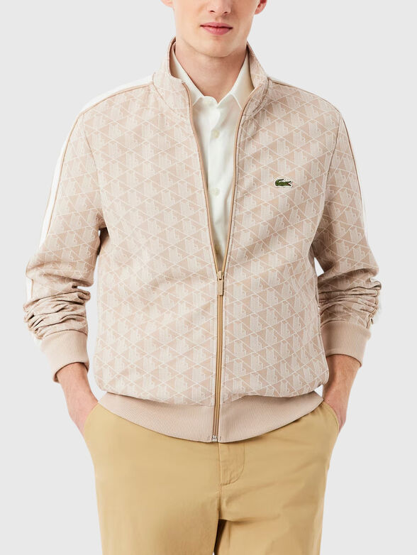 Sweatshirt with monogram print in brown - 1