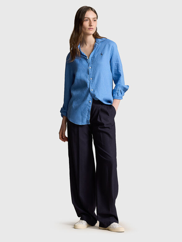 Blue linen shirt - 2