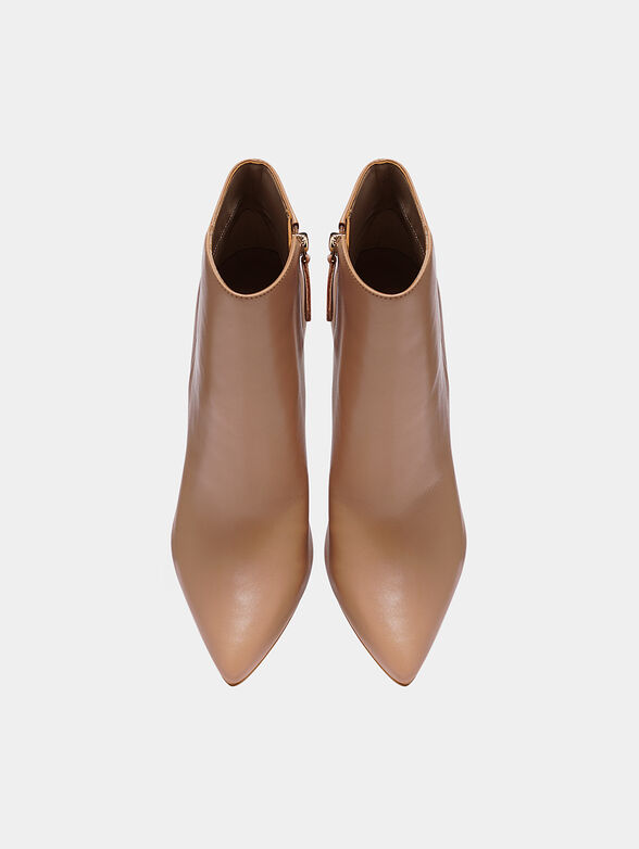 EHREN leather ankle boots in beige color - 6