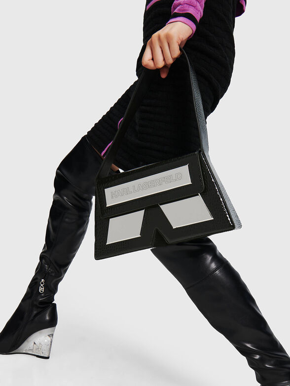 Black bag with croc effect  - 2
