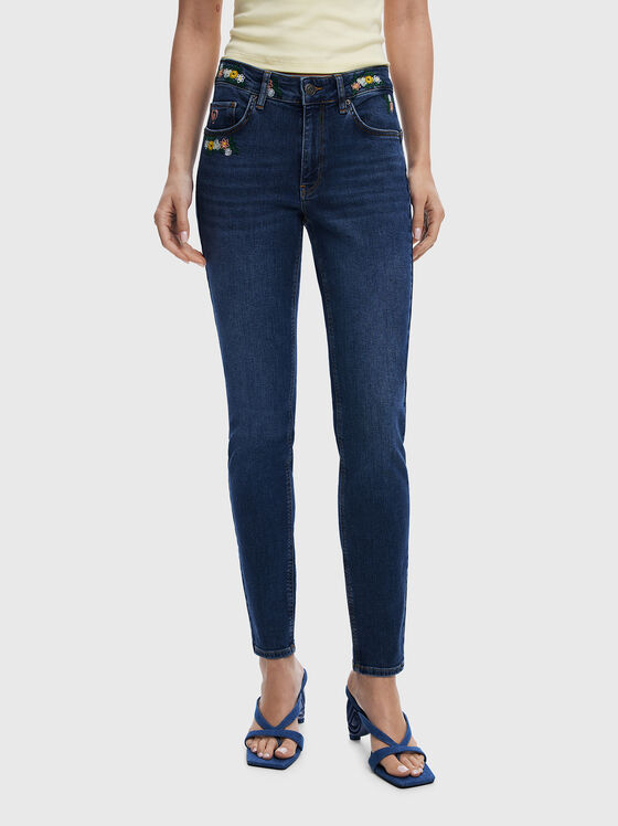 ARIZONA skinny jeans with floral embroidery - 1