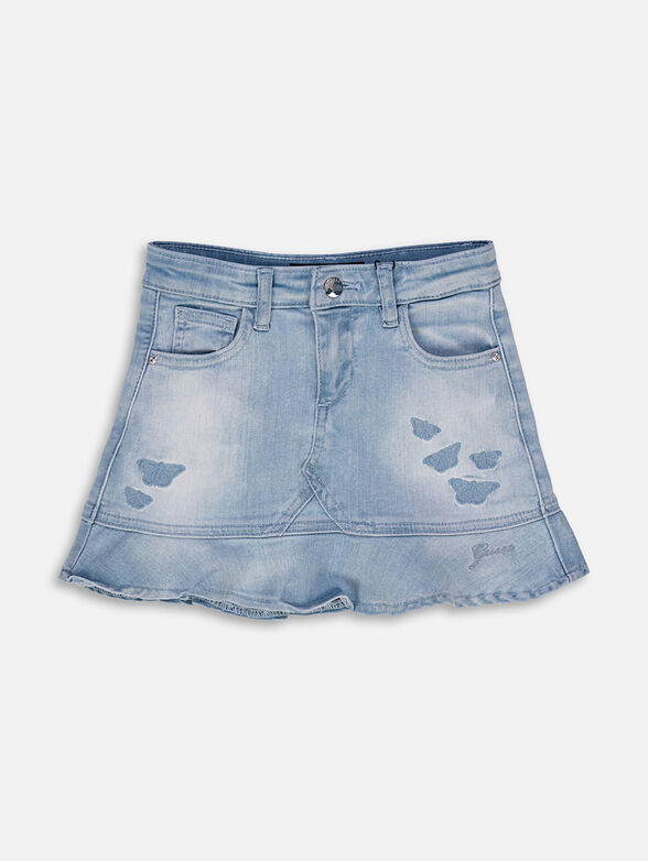 Denim skirt with embroidery - 1