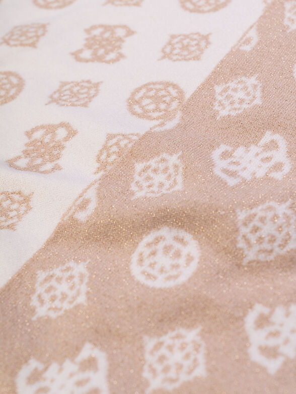 Gloves and reversible scarf set with lurex threads - 3