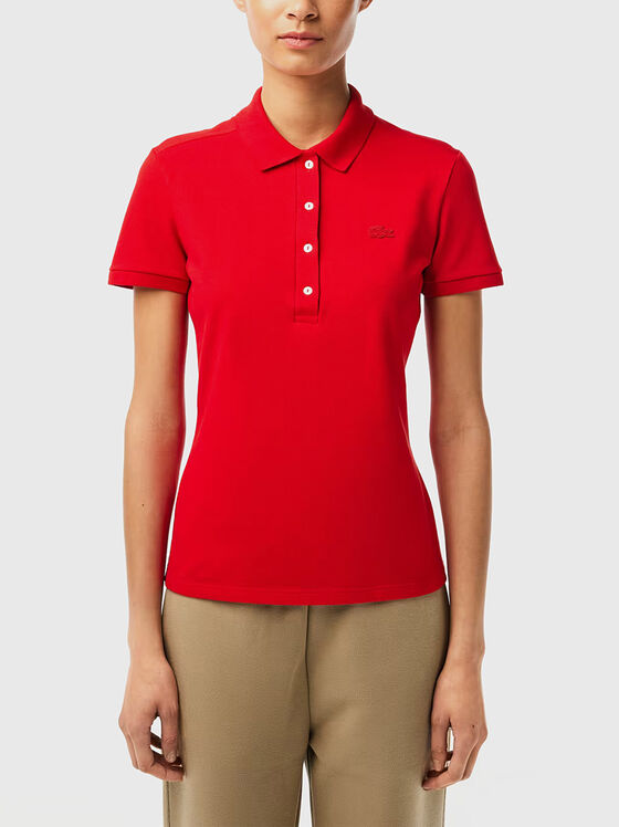 Burgundy cotton polo shirt - 1
