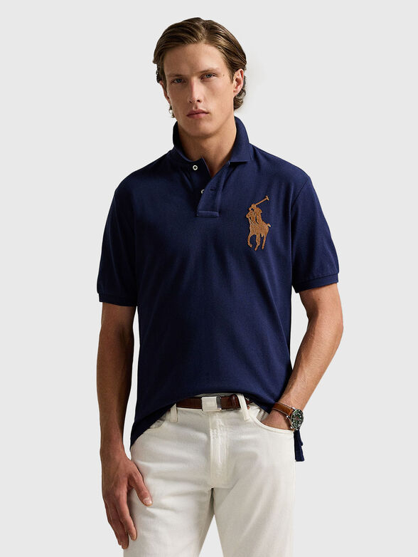 Cotton polo shirt with maxi logo - 1