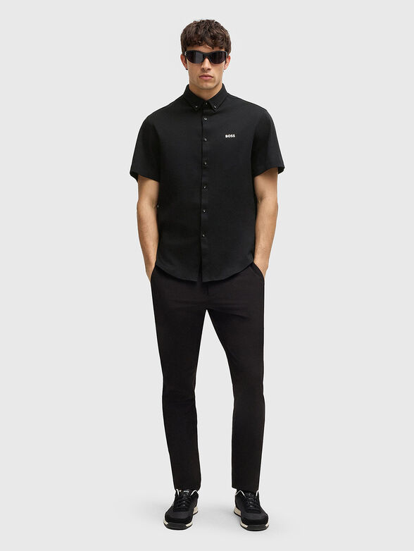 Short-sleeved cotton shirt with logo - 2