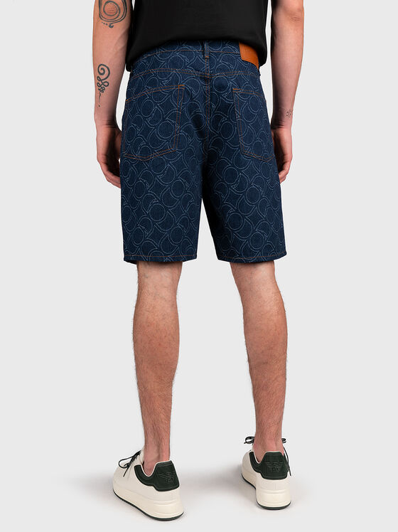 Printed denim shorts - 2
