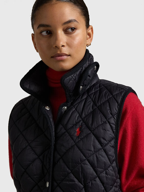 Quilted black vest - 4