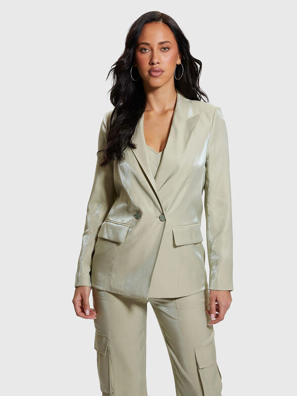 ADRIANA black satin blazer - 1